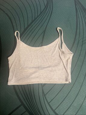 joah brown grey ribbed low back tank